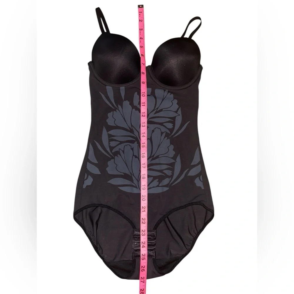 MAIDENFORM Black Floral Shapewear Bodysuit Sz: S